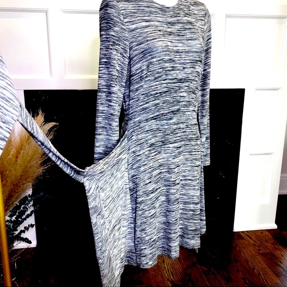 WHISTLES Ira Dress with Wrap Tie Waist in Grey Marl Size 6 - Picture 8 of 10